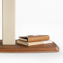 Height-Adjustable Saddle Leather C-Shaped Side Table