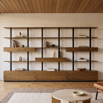 Ark 78" Bookshelf with Drawers and Display Shelves