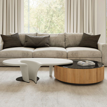 Modern Coffee Table Set With White and Wooden Tables, Part of Eureka Ergonomic Living Room Collection.