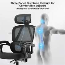 Nero Ergonomic Office Chair, Mesh Back for Comfortable Support, Pressure Distribution.