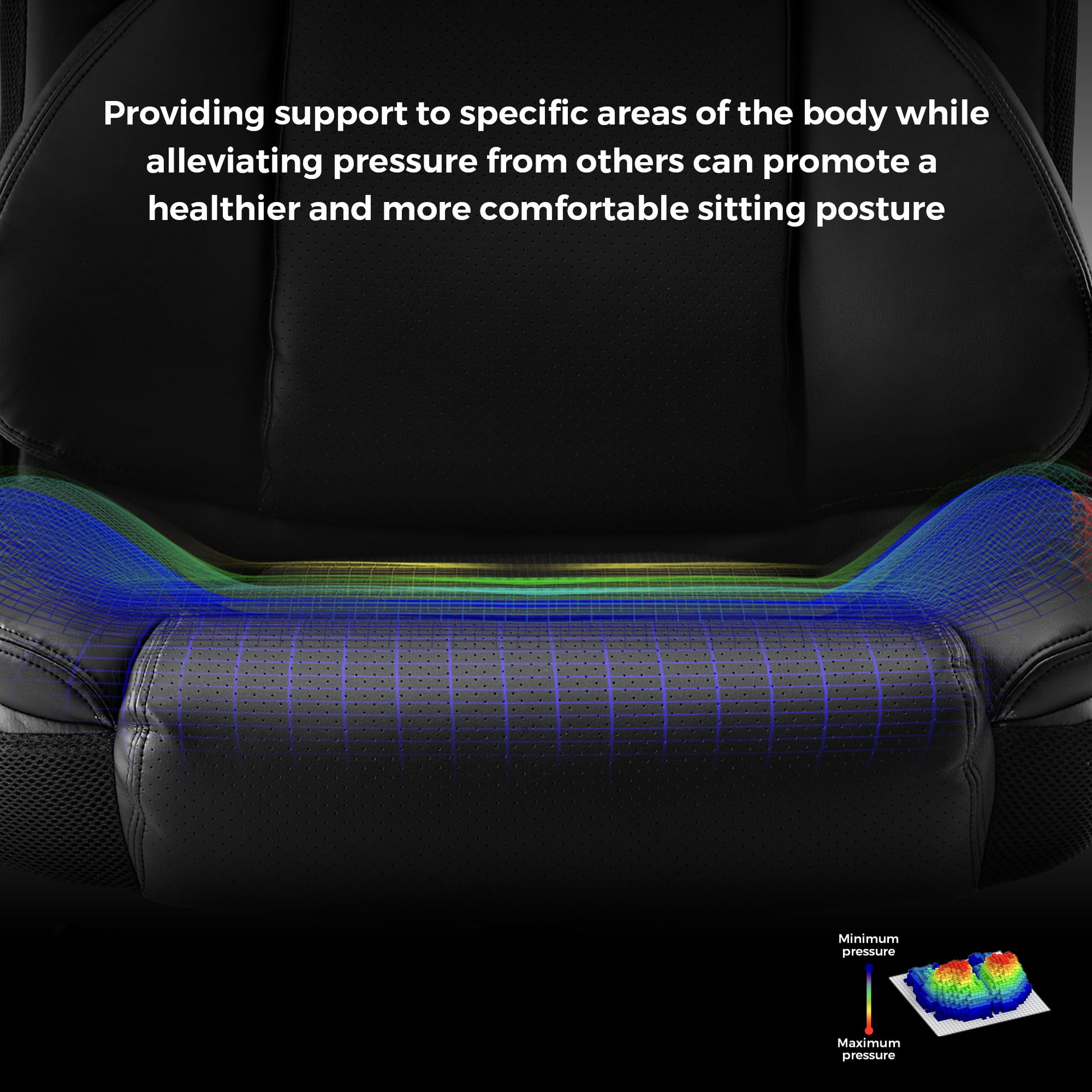 Seat Cushiion Black, XL
