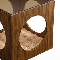 17.72" Peek-a-Boo Cat Bed Side Table with Four-Sided Opening