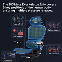 Eureka Ergonomic Typhon Hybrid Gaming Chair - Biomass Exoskeleton for Ergonomic Support.