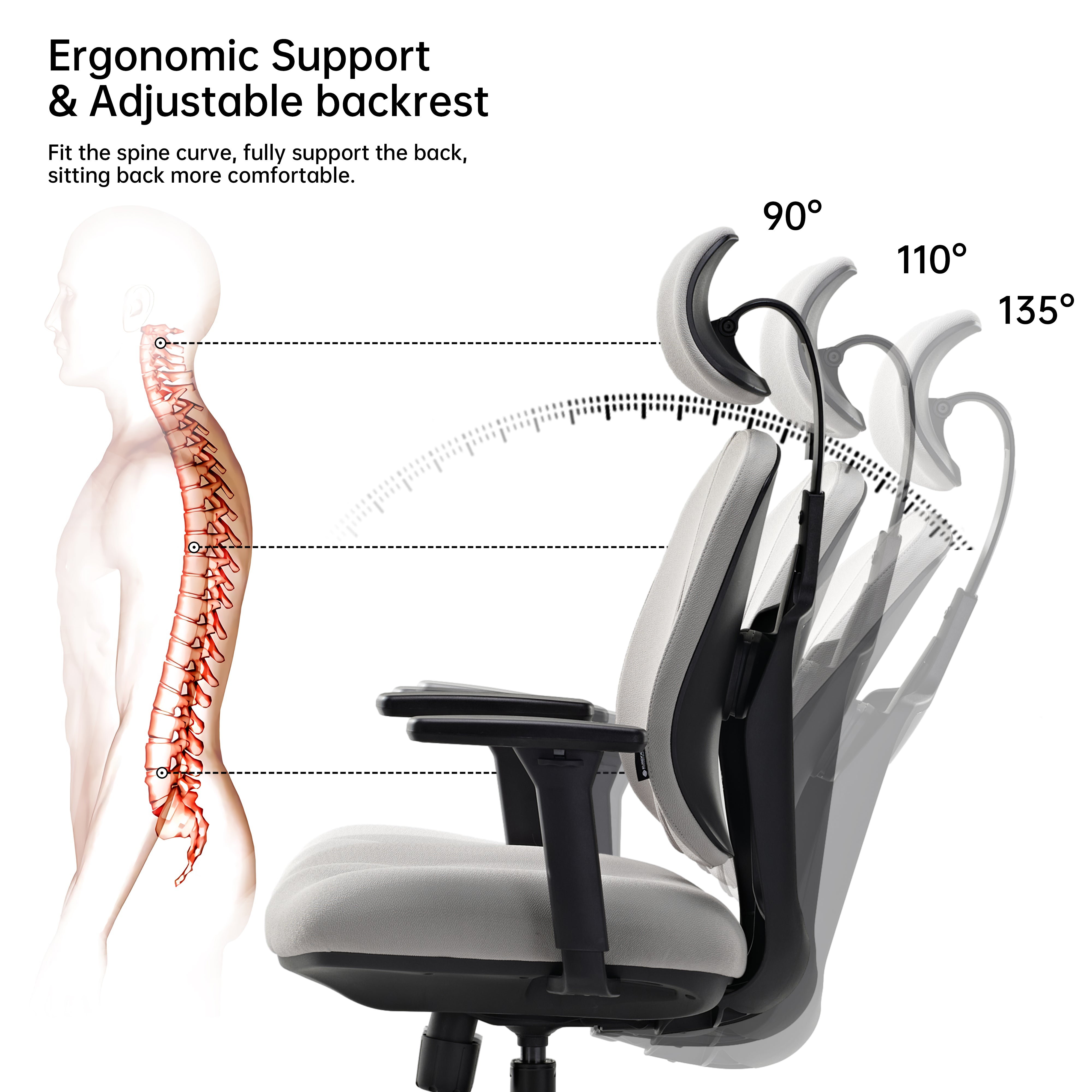 Eureka Ergonomic office chair with adjustable dual lumbar support