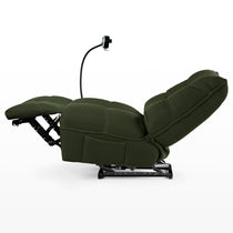 Linx Power Glider Recliner in Olive Green, Techno 3D Fabric Detail, Ergonomic Design.