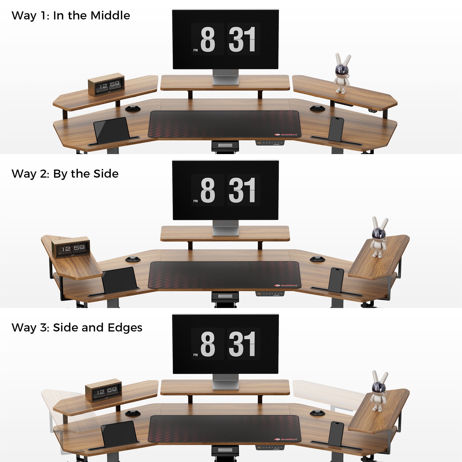 Different Ways to install the monitor shelves for your needs