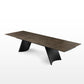 Charlotte, 90"-129" Extendable Dining Table With Sintered Stone Desktop, Black