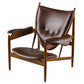 Dakota, Microfiber Leather Chieftain Lounge Chair, Brown