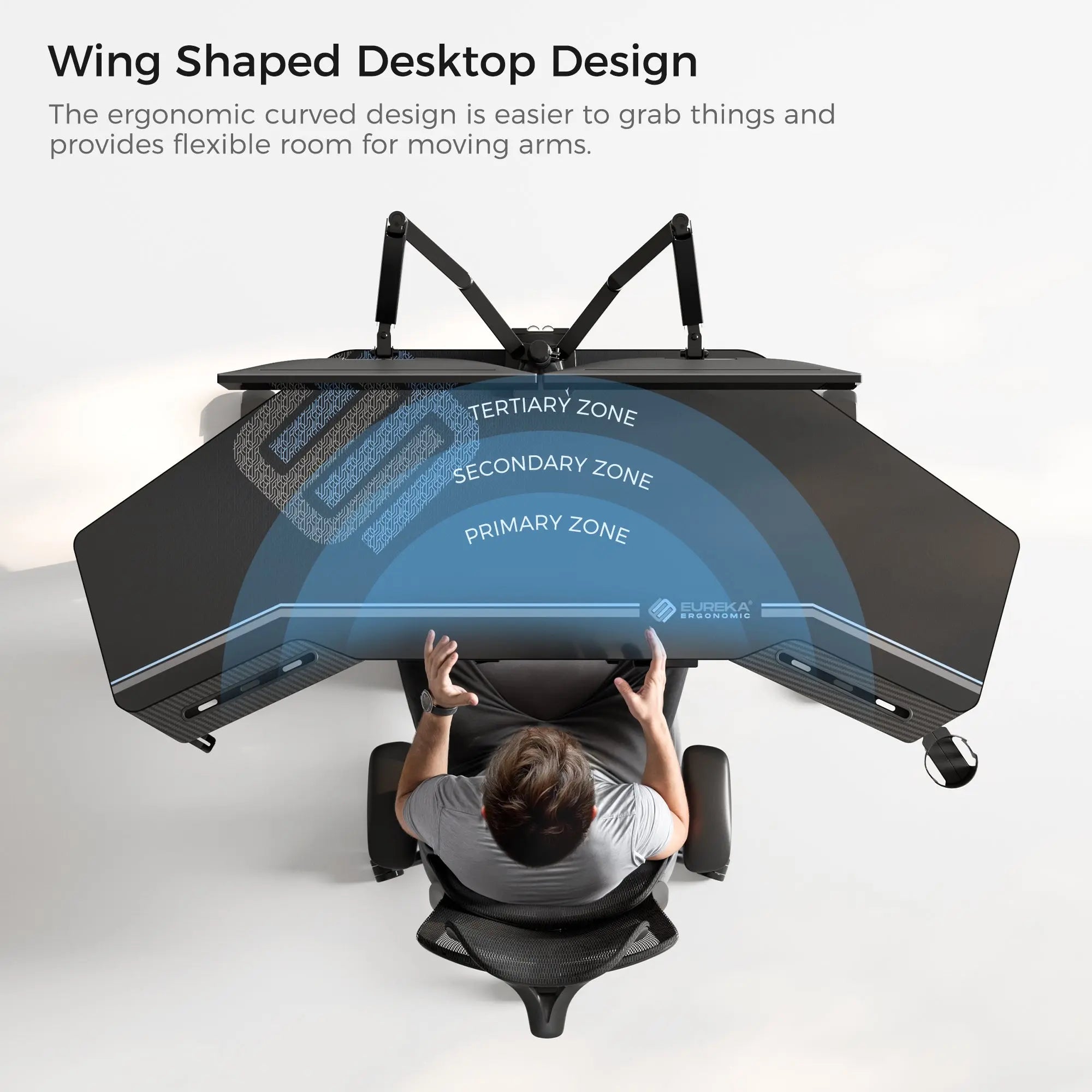 Eureka Ergonomic 72'' Wing shape Standing Desk with Accessories Set