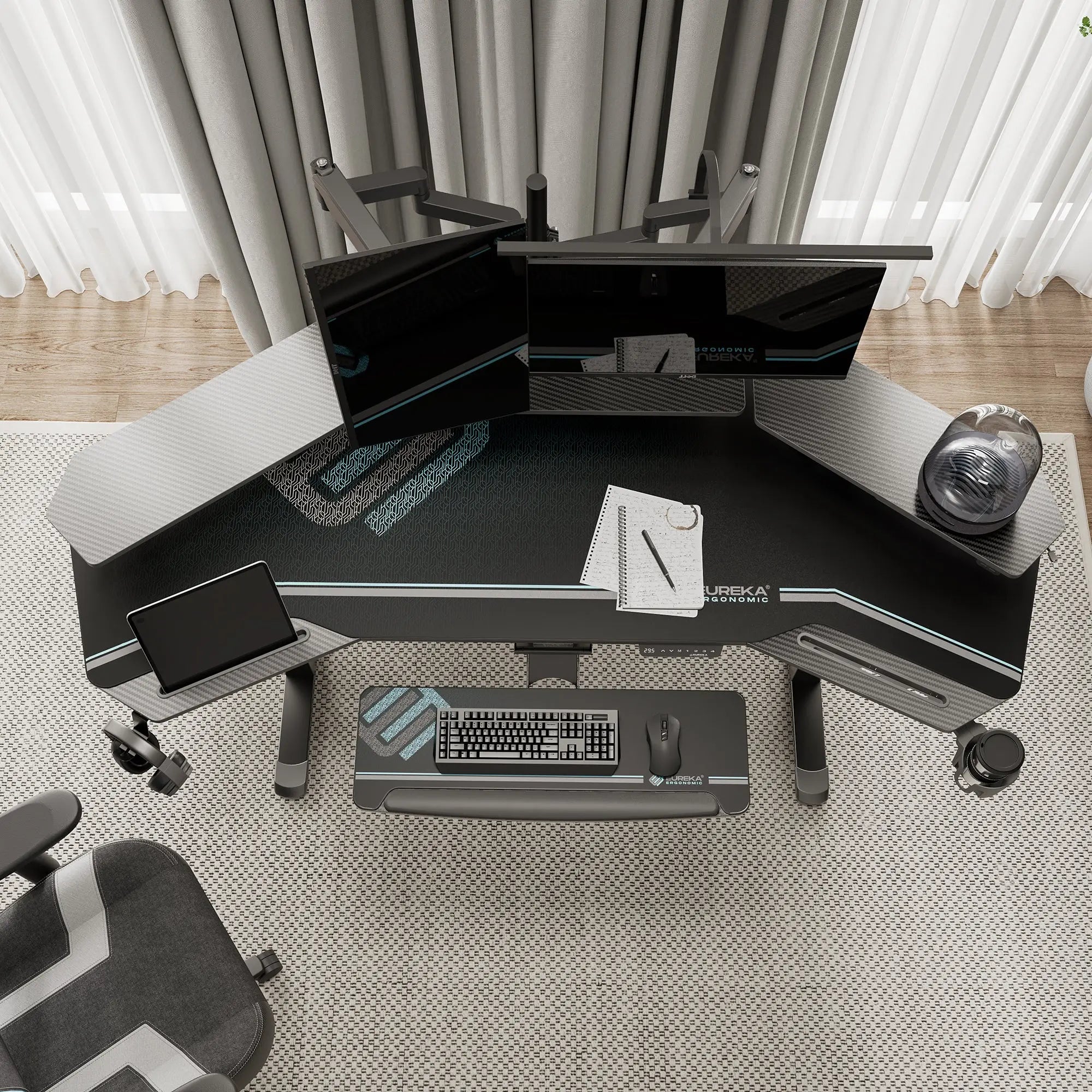 Eureka Ergonomic 72'' Wing shape Standing Desk with Accessories Set