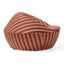 Modern Lounge Chair - Red and Beige Striped, Contemporary Design, Sustainable Comfort.
