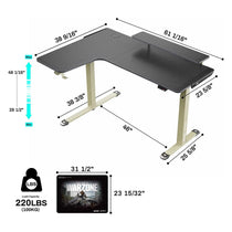 Eureka Ergonomic Call of Duty L-shaped standing gaming desk with Warzone mousepad, dimensions & load capacity.