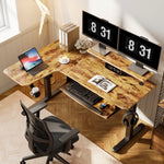 L-shaped Standing Desk, Rustic Brown-colored, Left