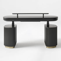 Eureka Ergonomic Opal executive fluted  standing desk Black Front view