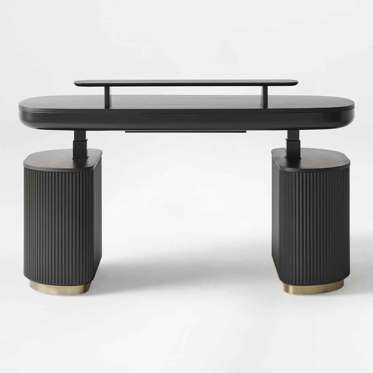 Eureka Ergonomic Opal executive fluted  standing desk Black Front view