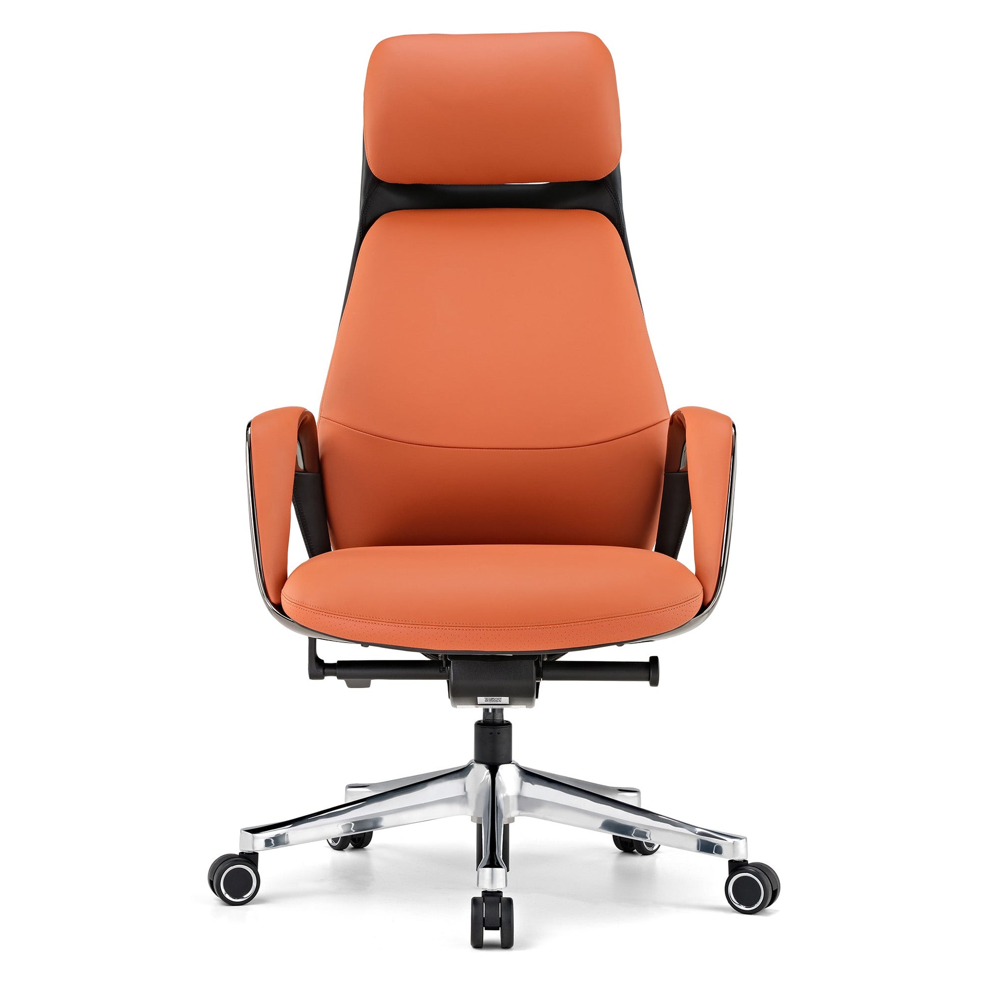 SERENE, Executive Office Chair Luxury Napa Leather, Orange, Front