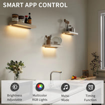 Eureka Ergonomic Floating Wall Shelf With Smart App Control: Rgb, Music Mode, and Adjustable Brightness.