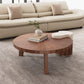 Eureka Ergonomic Living Room with 41" lrregular Round Solid Wood Walnut Coffee Table