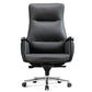 Eureka Royal II, Executive Leather Office Chair, Comfy Leather Executive Office Chair with High Back and Lumbar Support, Iron Gray, Padded Cushion Front