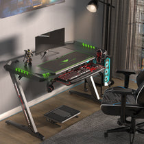 Eureka Ergonomic Gaming Desk Setup With Mouse Pad, Ergonomic Design and Led Lights.