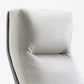 Breathable and supportive leather chair with headrest,Beige Gray