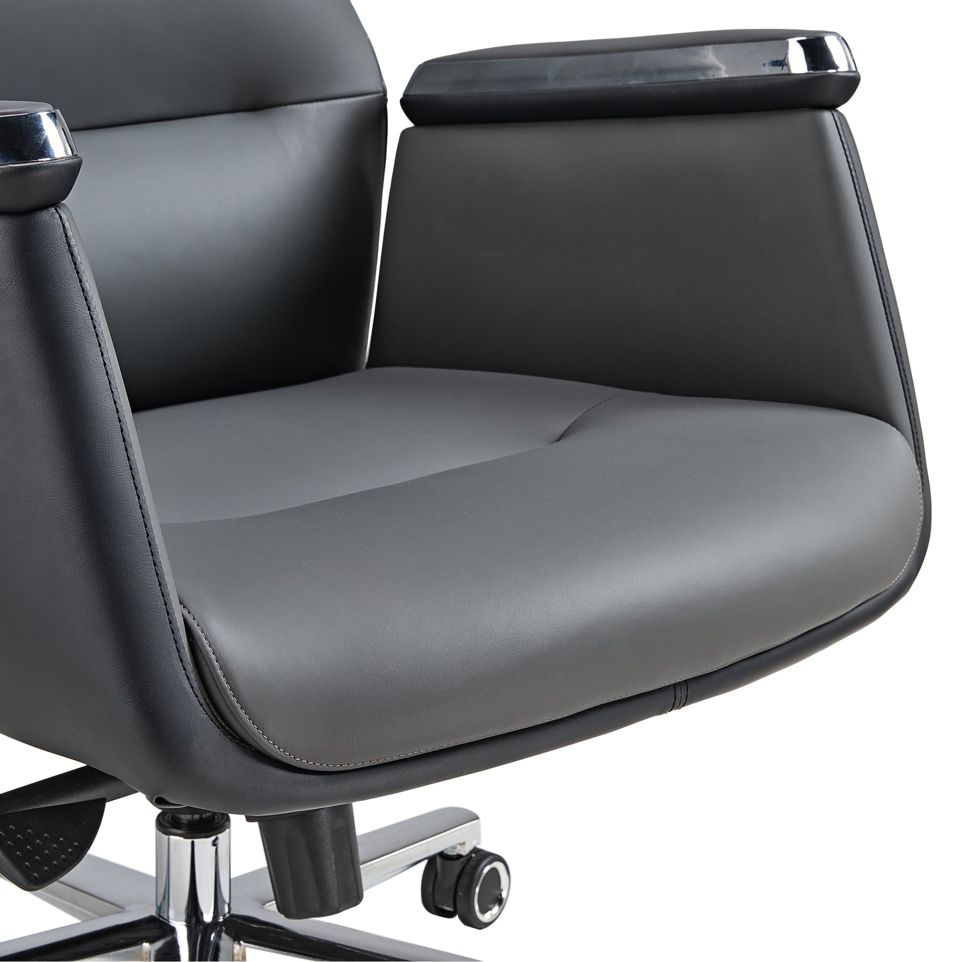 Eureka Royal II, Executive Leather Office Chair, Comfy Leather Executive Office Chair with High Back and Lumbar Support, Iron Gray, Padded Cushion