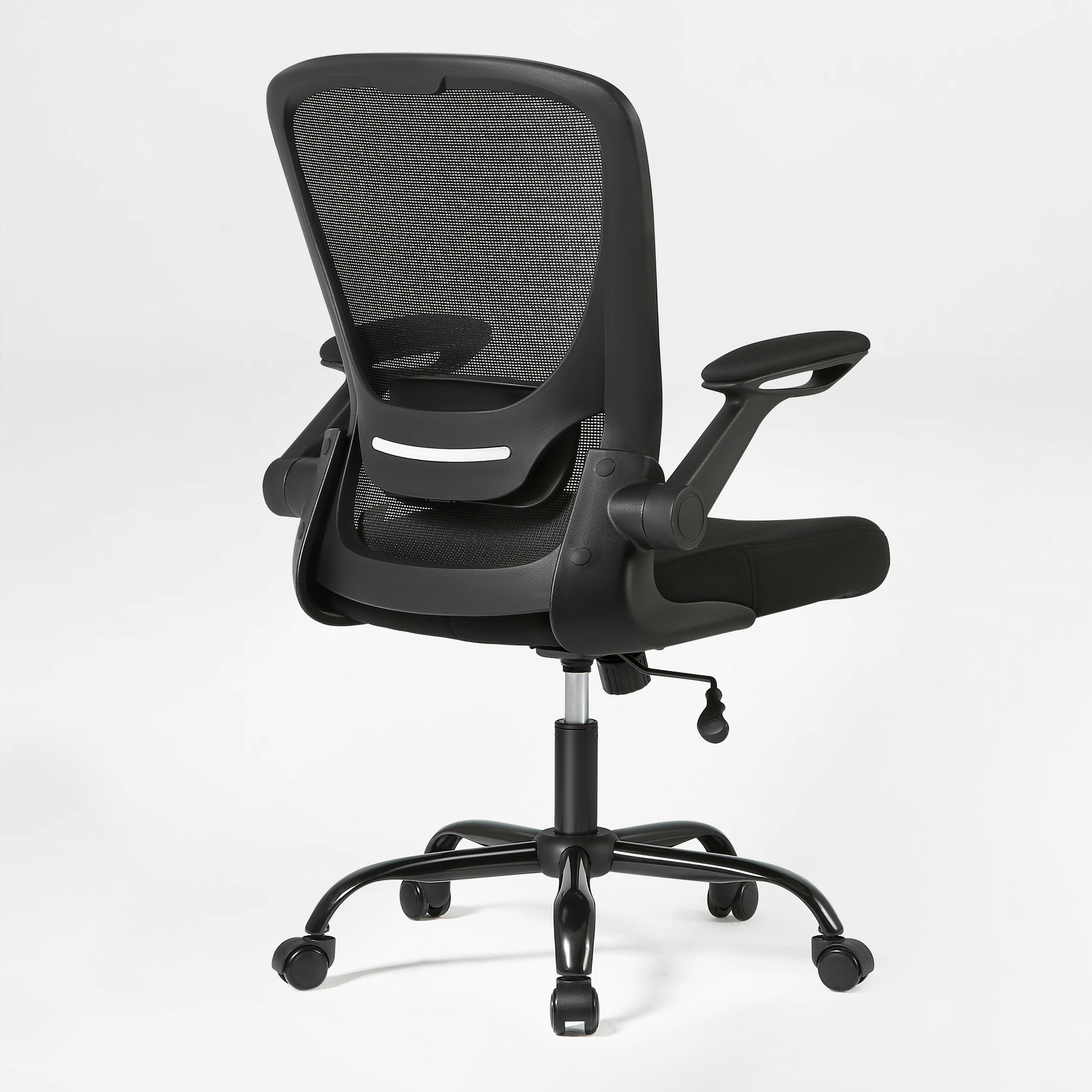 Onyx Ergonomic Office Chair With Black Mesh Back, Adjustable Armrests, and Ergonomic Design.