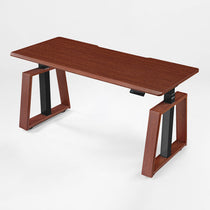 Ark Lite Standing Desk, Ergonomic Design, Warm Woodgrain Finish, Cable Management, Modern Home Office Desk.