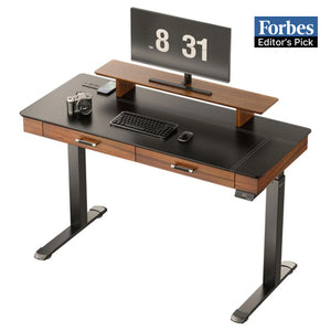 Eureka Ergonomic 55 inch Standing Desk with drawers, Leather Finish