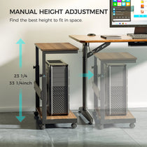 Eureka Ergonomic Mobile Cpu Cart With Manual Height Adjustment. Adjustable Height, Rolling Cpu Stand With Stable Frame.