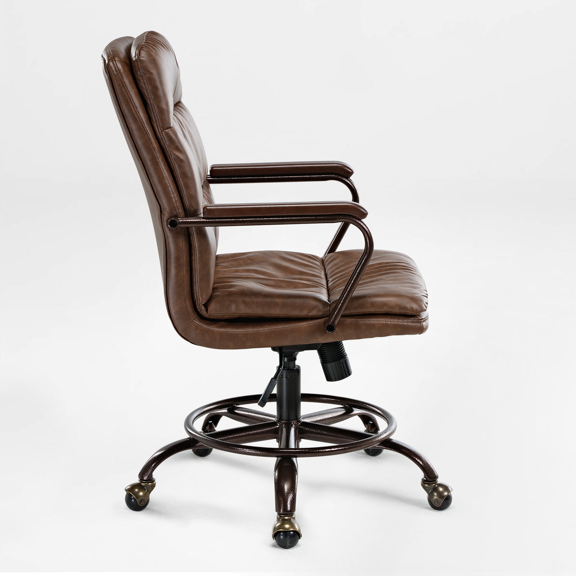 Vintage-Inspired PU Leather Home Office Chair | Eureka Ergonomic