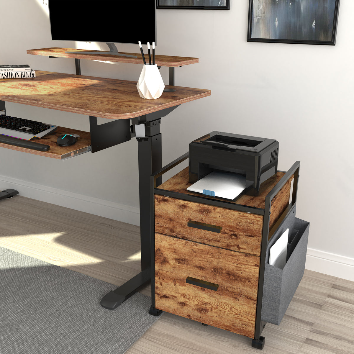 Flying File Cabinets Rolling file cabinet with 2 drawer and lockable wheels for home office
