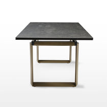 Savoy Black Extendable Dining Table With Sintered Stone Surface, Modern Design.
