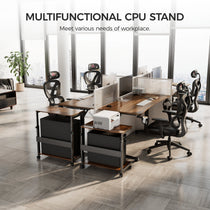 Eureka Ergonomic Multifunctional Cpu Stand in an Office Setting, Rolling Cpu Cart, Ergonomic Desk.