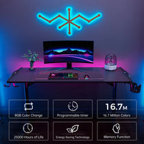 Eureka Ergonomic Gaming Desk With Rgb Lighting, Programmable Timer, and 16.7 Million Colors.