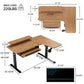 60x23 L Shaped Standing Desk with Accessories Set