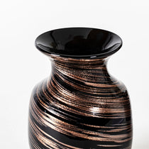 Black and Copper Swirl Vase, Modern Design for Dining Table Decor, Shelf Or Kitchen Countertop.