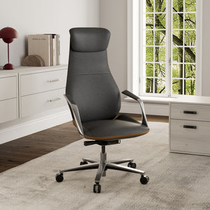 Eureka Genuine Leather Comfort High Back Modern Executive Office Chair