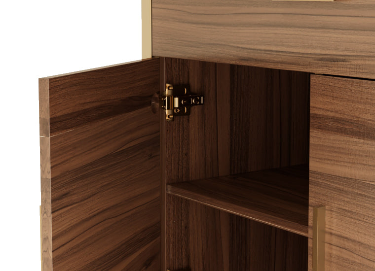 Ark Executive Series, 72 Storage Cabinet Bookshelf with Doors, Walnut Metal Hardware and Easy Close Hinges