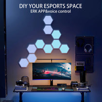Eureka Lucet Art Lighting Setup for Esports Space, Hexagon Led Panels, App and Voice Control.