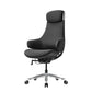 Serene Ella Executive Chair in Black Napa Leather With Ergonomic Design, and Chrome Base.