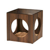 17.72" Peek-a-Boo Cat Bed Side Table - Walnut