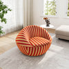 Lounge Chair-Red Yellow & Blue Yellow Stripe - Red