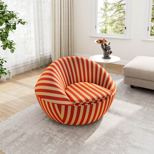 Lounge Chair-Red Yellow & Blue Yellow Stripe