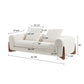 Rowan, Upholstered Sofa, Three Seaters Off-White Dimensions