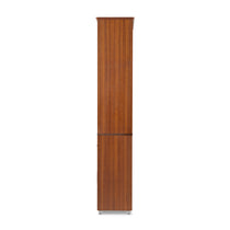 Eureka Ergonomic 72 Walnut Bookcase - Vertical View, Showing Wood Grain and Metal Legs.