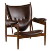 Dakota, Microfiber Leather Chieftain Lounge Chair, Brown - Brown