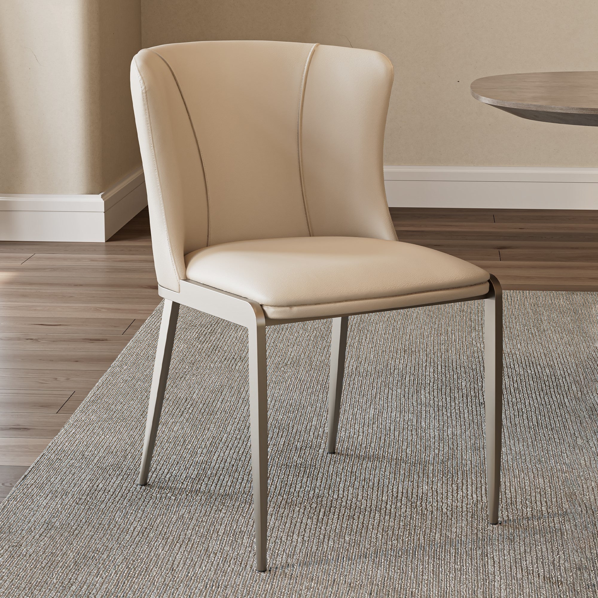 Eureka Ergonomic Modern Beige Minimalist Dining Room Chair Eureka Ergonomic Modern Beige Minimalist Dining Room Chair
