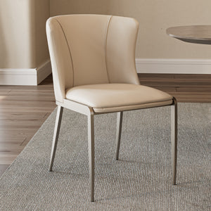 Aurelia, Upholstered Dining Side Chairs Set of 2,Beige