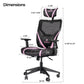 Eureka Ergonomic Home Office Gaming Computer Swivel Chair with Headrest and Lumbar Support, Adjustable Mesh Back & Height, Exclusive Ergonomic Video Game Chair, Black&Pink